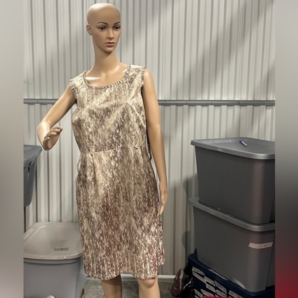 NWT Alex Marie shiny short sleeve metallic midi party dress size 12 petite